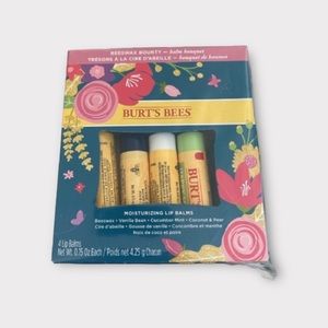 Burt’s Bees Moisturizing Lip Balms Set of 4 Chapstick Beeswax Scented NIB NWT
